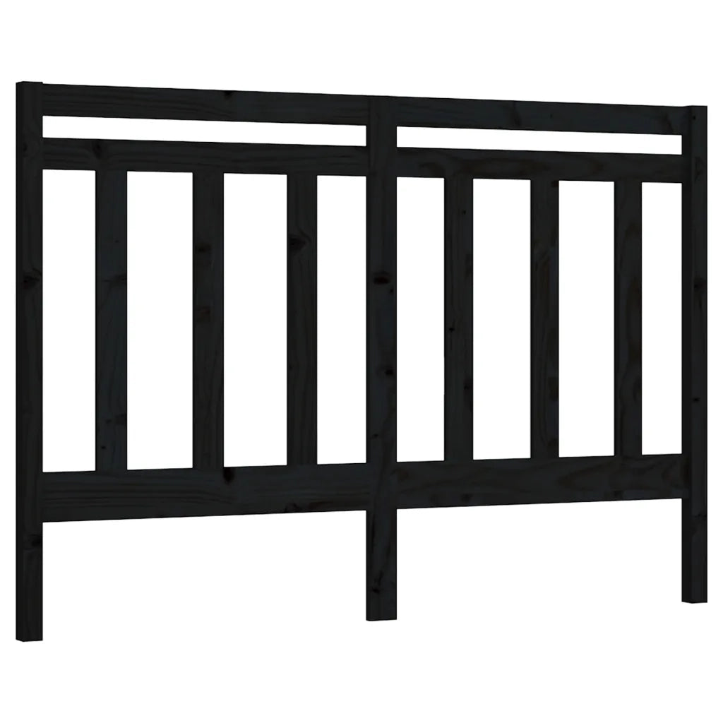 Testiera | Testata per Letto Nera 166x4x100 cm in Legno Massello di Pino