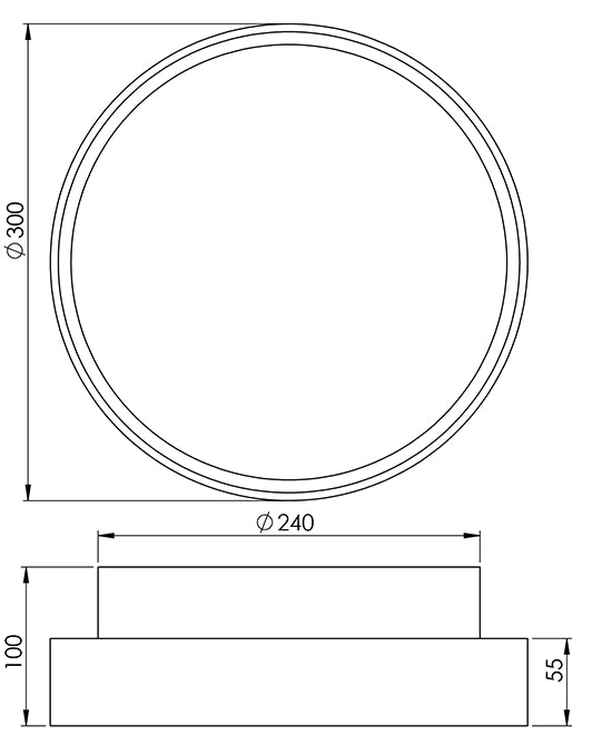 Hatton Plafoniera LED Rotonda IP65 Bianco in Policarbonato, Attacco E27 per 2 Lampadine da 30W Max, Resistente agli Agenti Atmosferici 3226-65-102