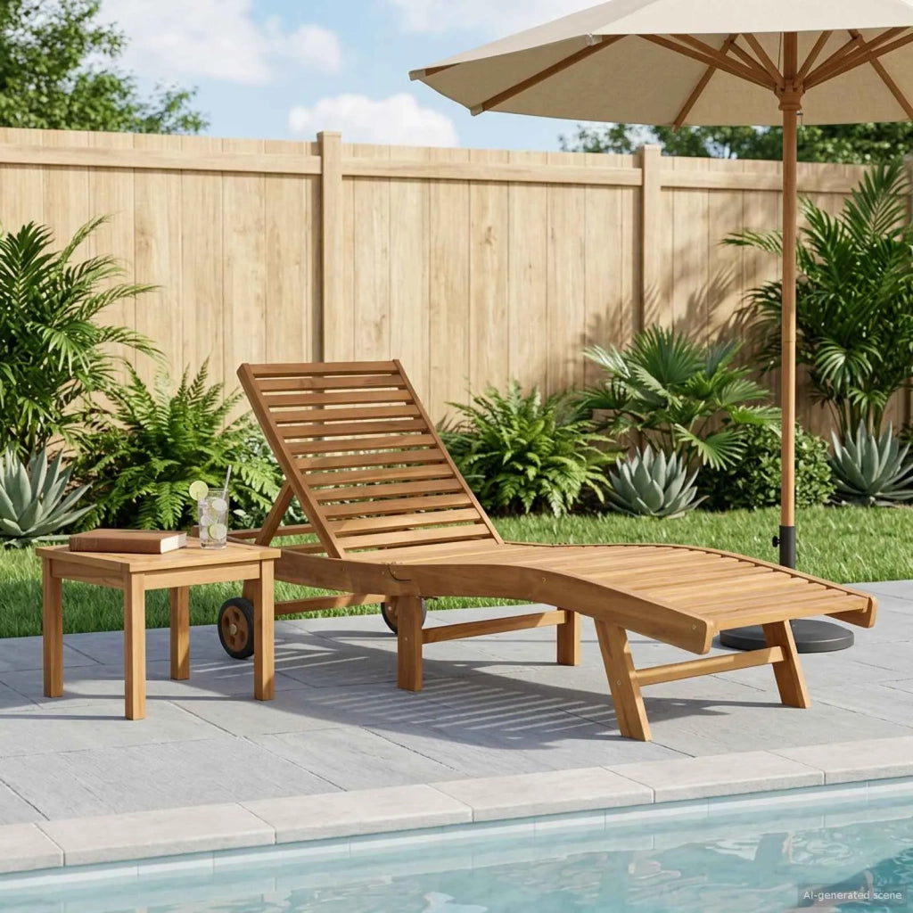 Lettino da sole Marrone Legno di teak solido 42032681