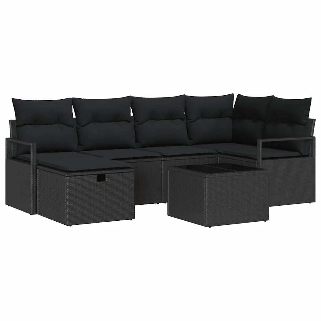 Set Divano da Giardino con cuscino con archiviazione polyrattan