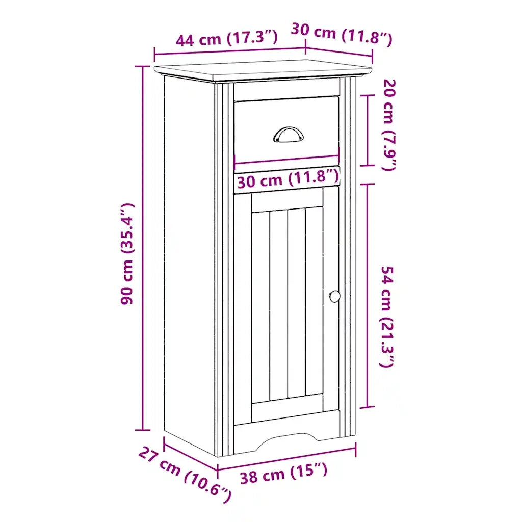 Mobile da Bagno BODO Grigio 44x30x90 cm 4016859