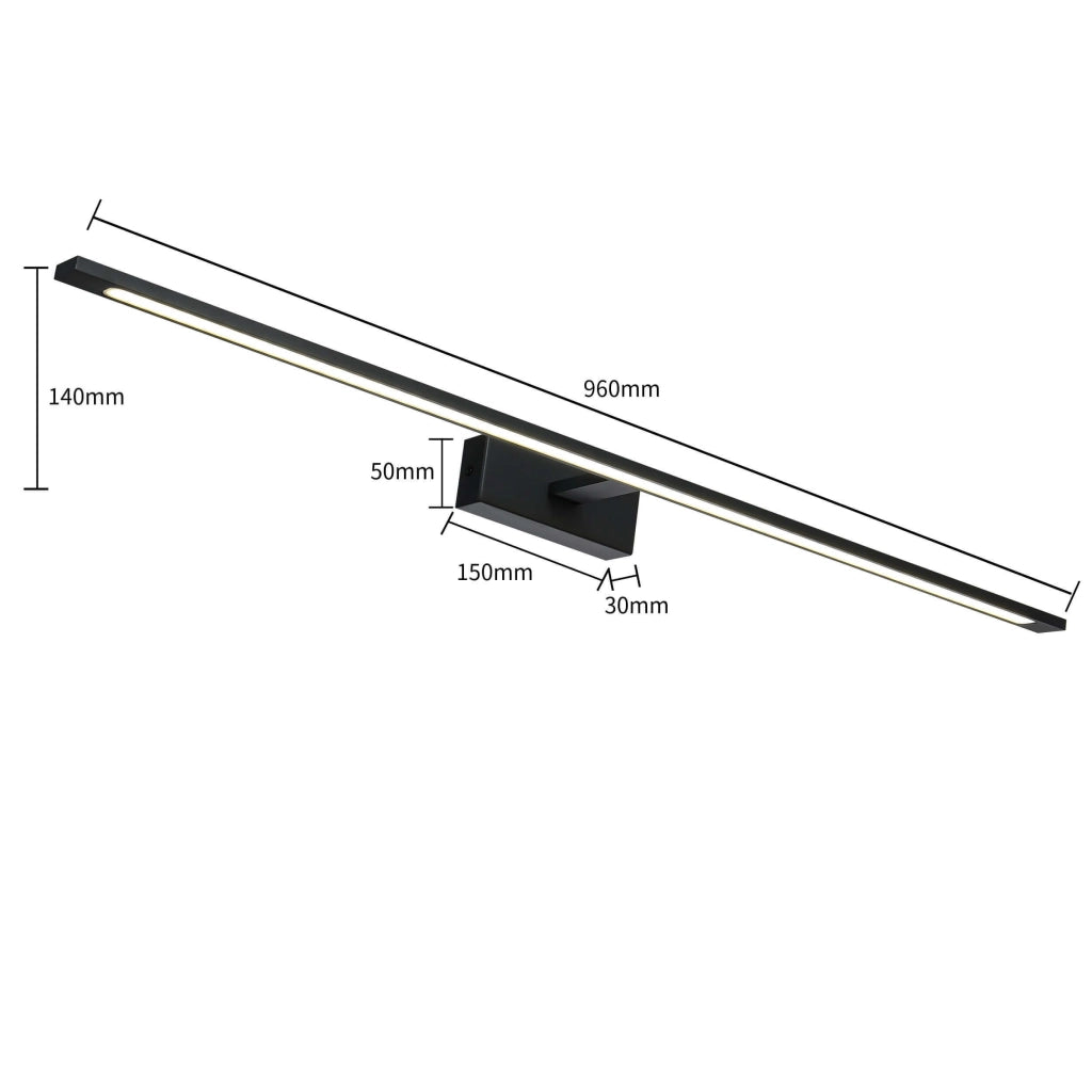Applique Isla XXL nera LED 32W 4000K IP44 Light Prestige