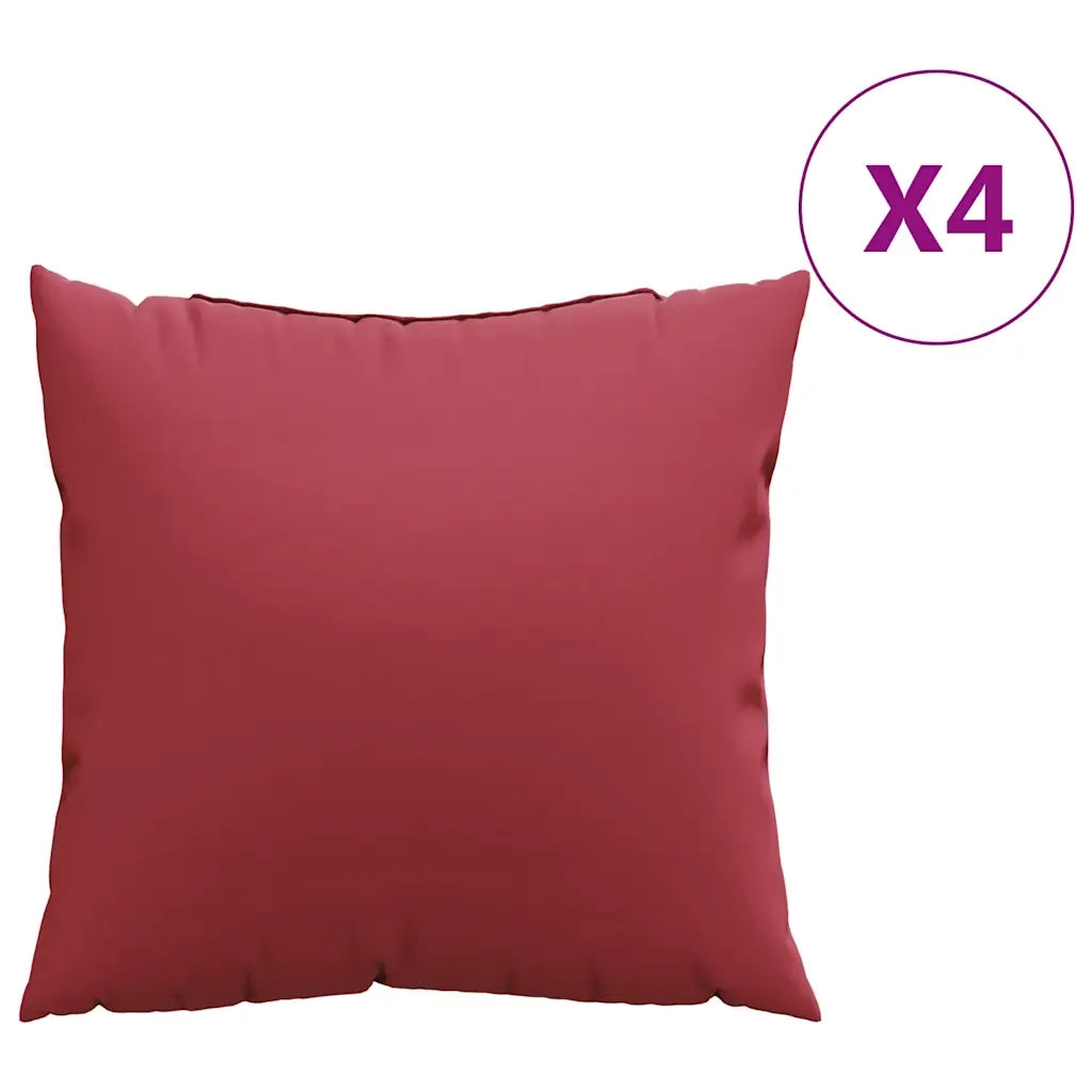 Cuscini per divano 4 pz colore Rosso Vino 60x60 cm in Tessuto 377793