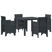 Set da Pranzo per Giardino 5 pcs Antracite Polipropilene