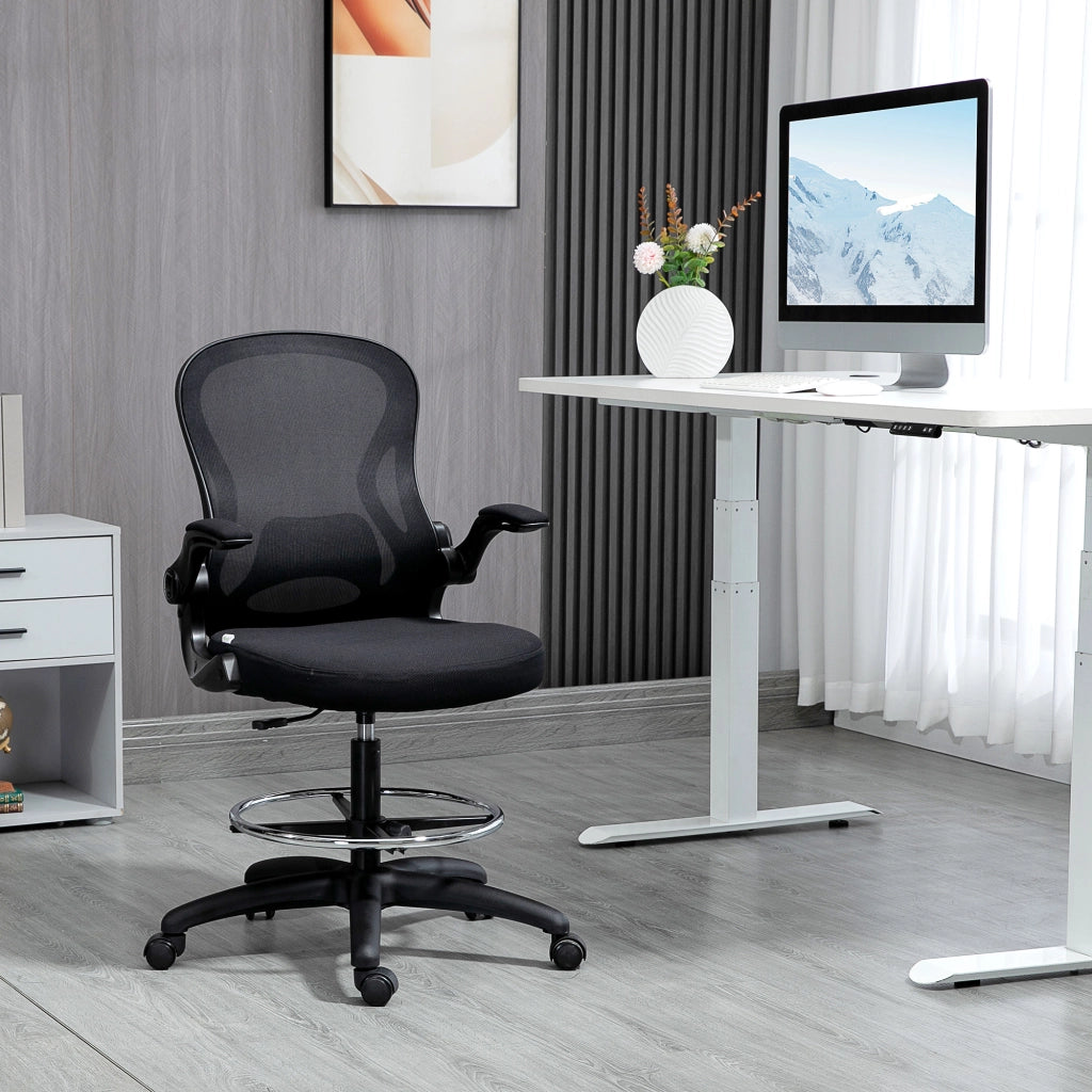 Sedia da ufficio ergonomica con poggiapiedi ¨C Xylo ¨C Altezza regolabile, 59x65x122 cm, Nero