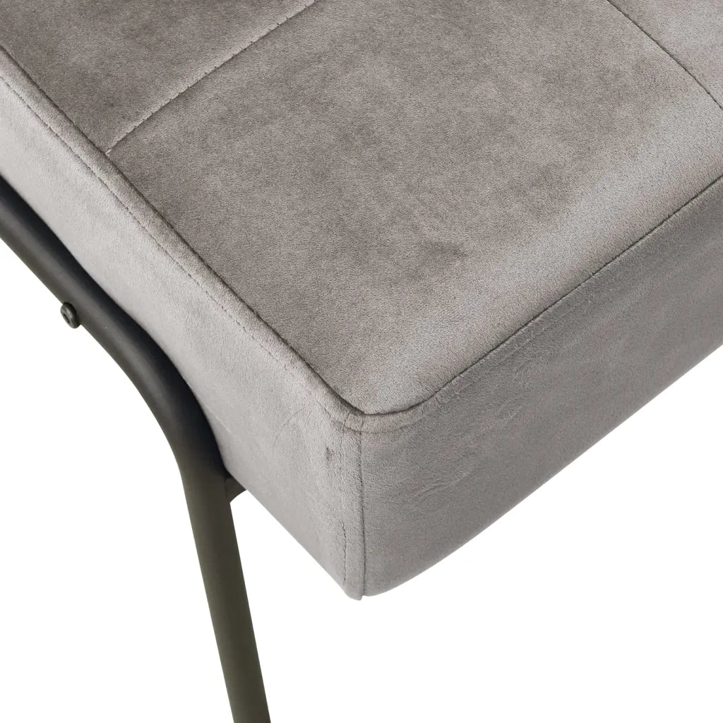 Poltrona Relax | Sedia Relax 65x79x87 cm Grigio Chiaro in Velluto