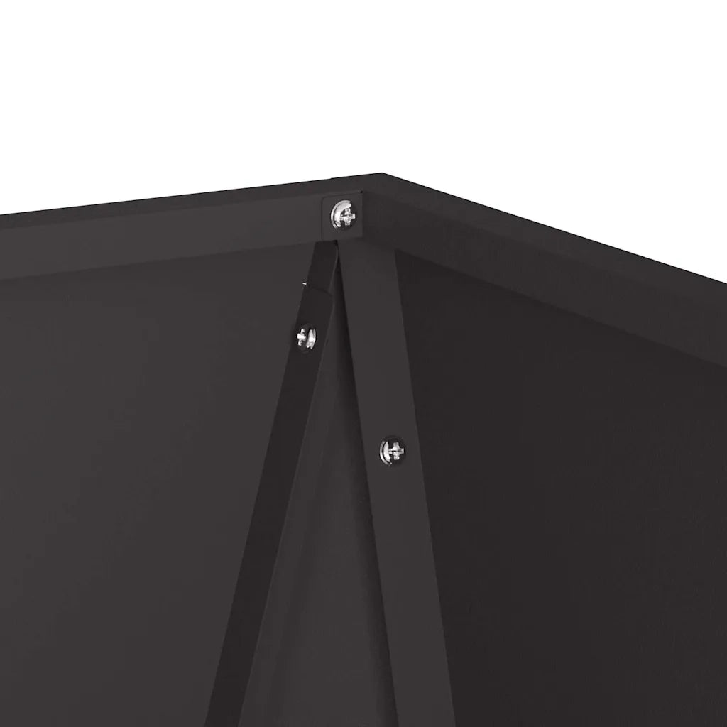 Fioriera 2 pz-Set di 2 Vaso-Contenitore per Piante Nero 40 x 40 x 75 cm Acciaio
