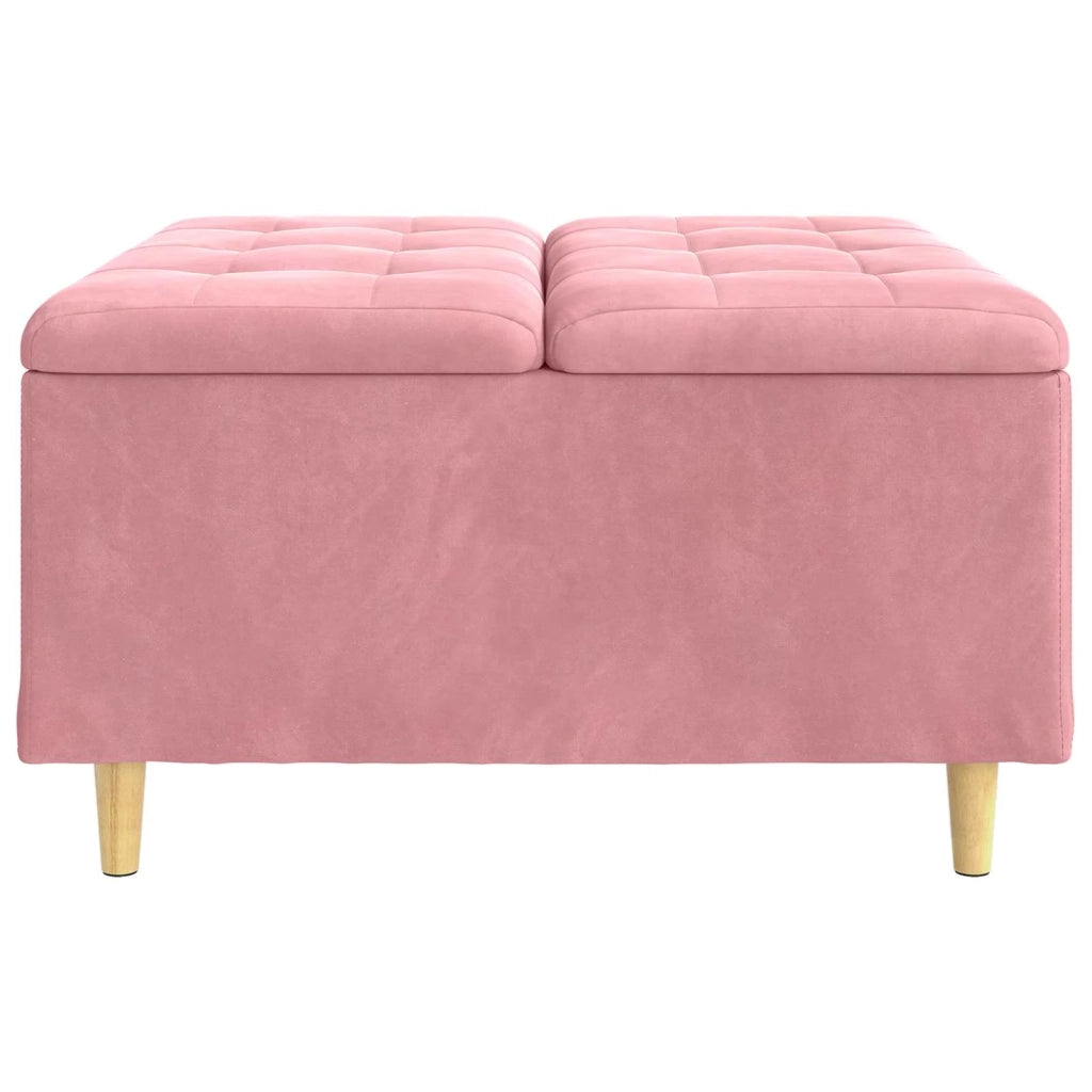 Pouf contenitore con cuscino Rosa 80 x 80 x 45 cm Velluto 876843