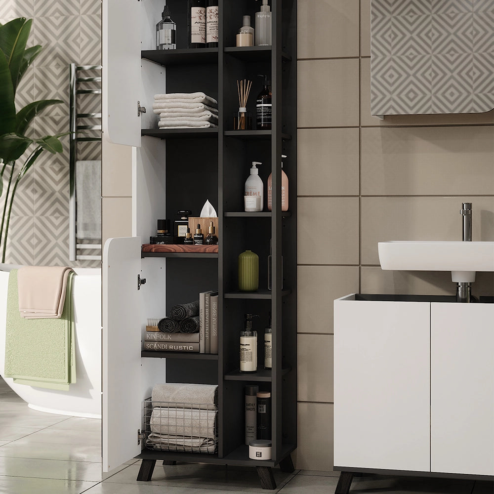 Vicco Set di mobili da bagno Antracite/bianco 4 parti