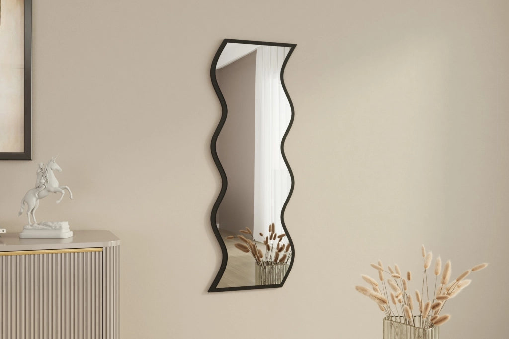 Specchio in legno "Safi" 40 x 2,2 x 120 cm - Bianco