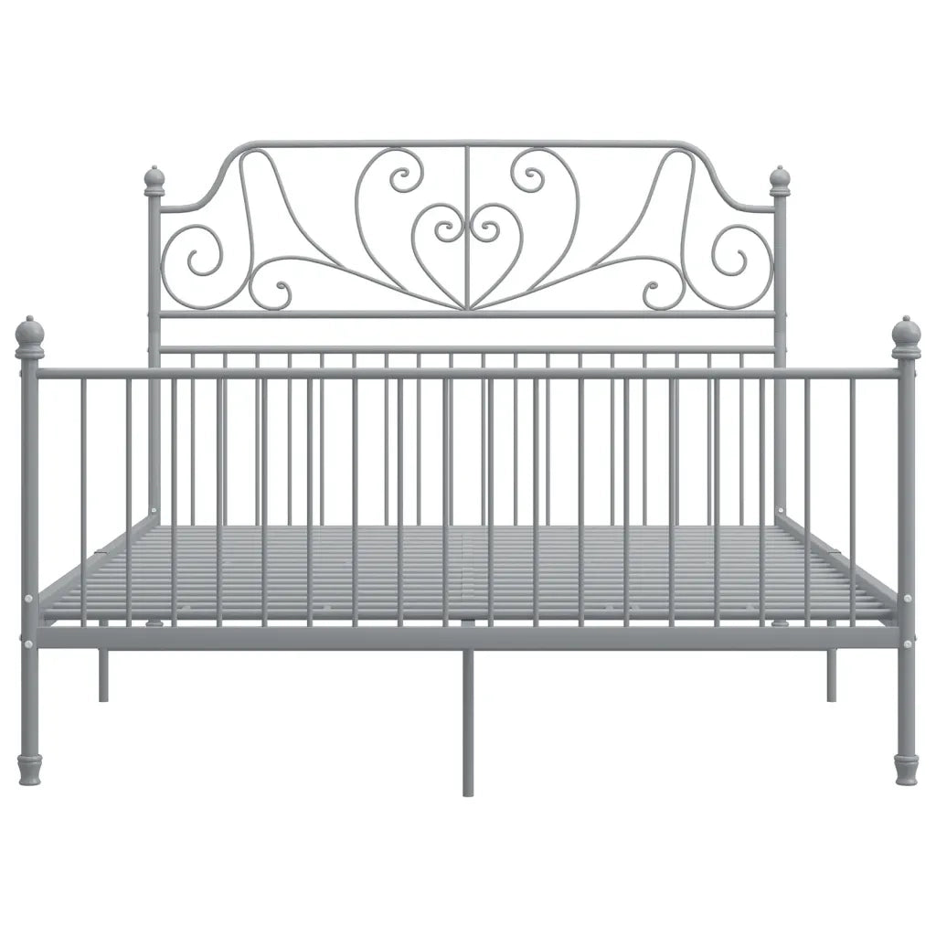 Giroletto-Struttura Letto Grigio in Metallo 160x200 cm 572658