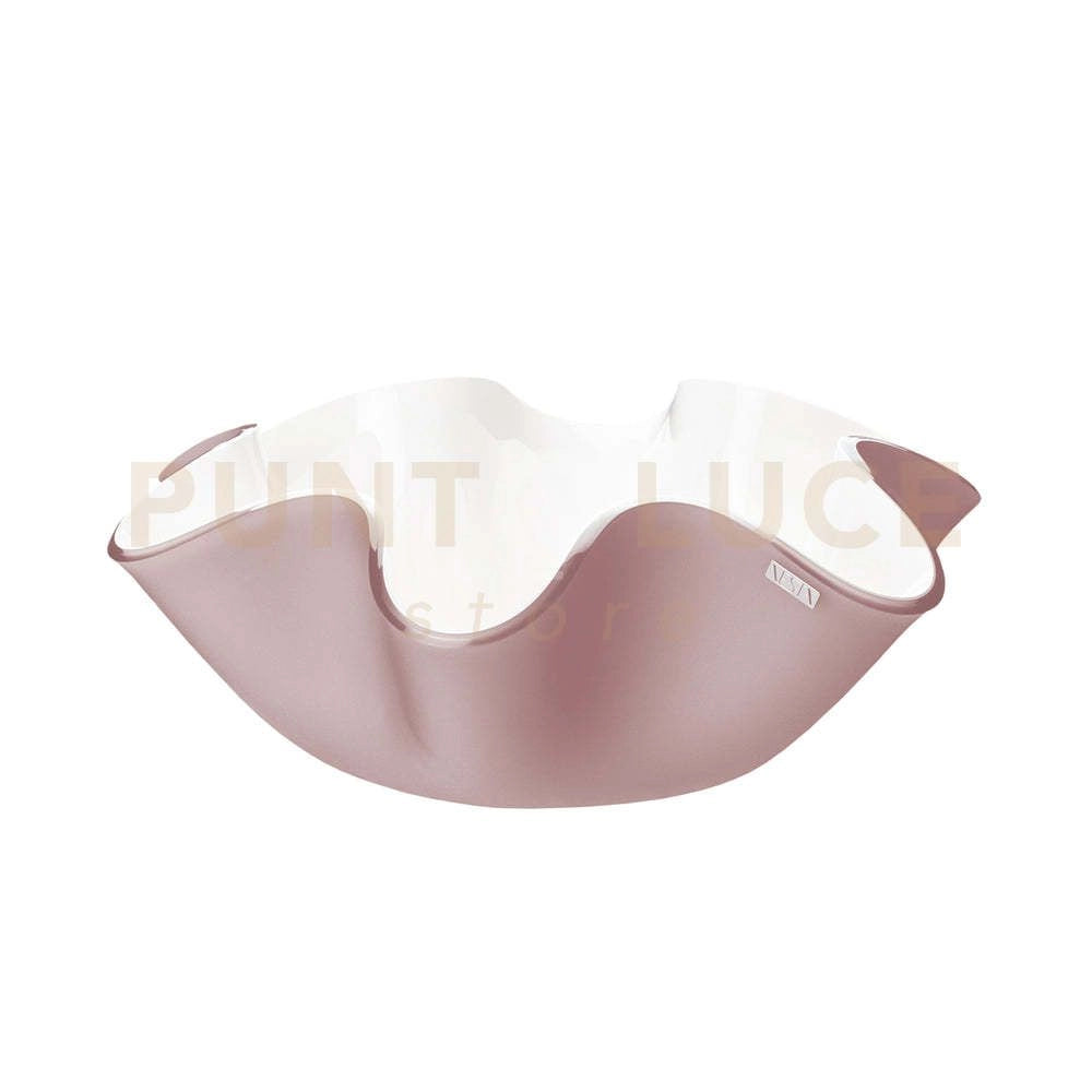 CENTROTAVOLA PICCOLO SOFT IN CRISTALLO ACRILICO BIANCO E ROSA CIPRIA