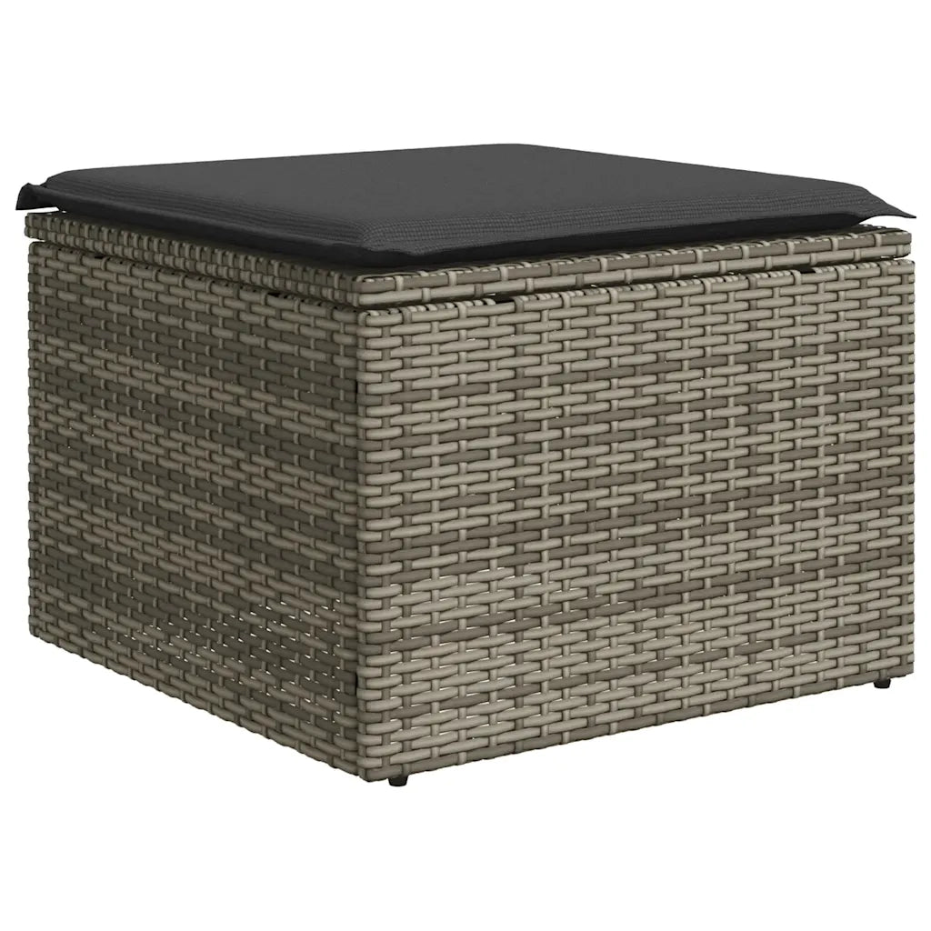 Set Divano Giardino 2 pz con Cuscini Grigio Polyrattan Acacia 3328663
