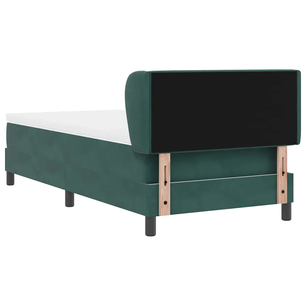 Letto a molle con testiera Verde scuro 90 x 200 cm Velluto 3340319