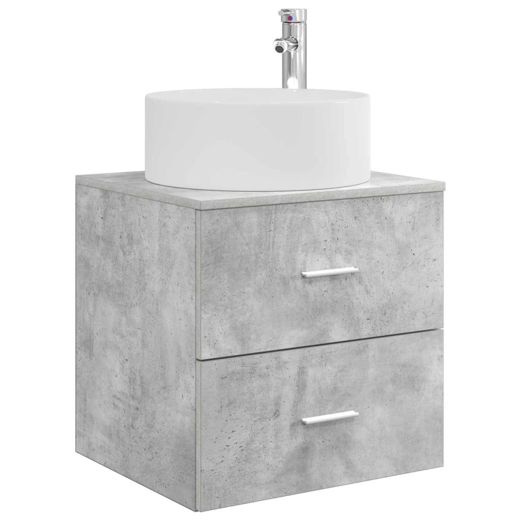 Set di mobili per il bagno 4 pz Grigio Cemento 3407106