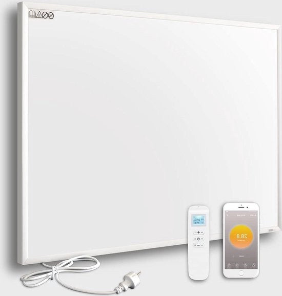 Impianto di riscaldamento a parete - Termostato - Wi-Fi - Comando a distanza - 580 W - Riscaldamento elettrico - Efficacia energetica - Sicurezza contro sovraccaldamento