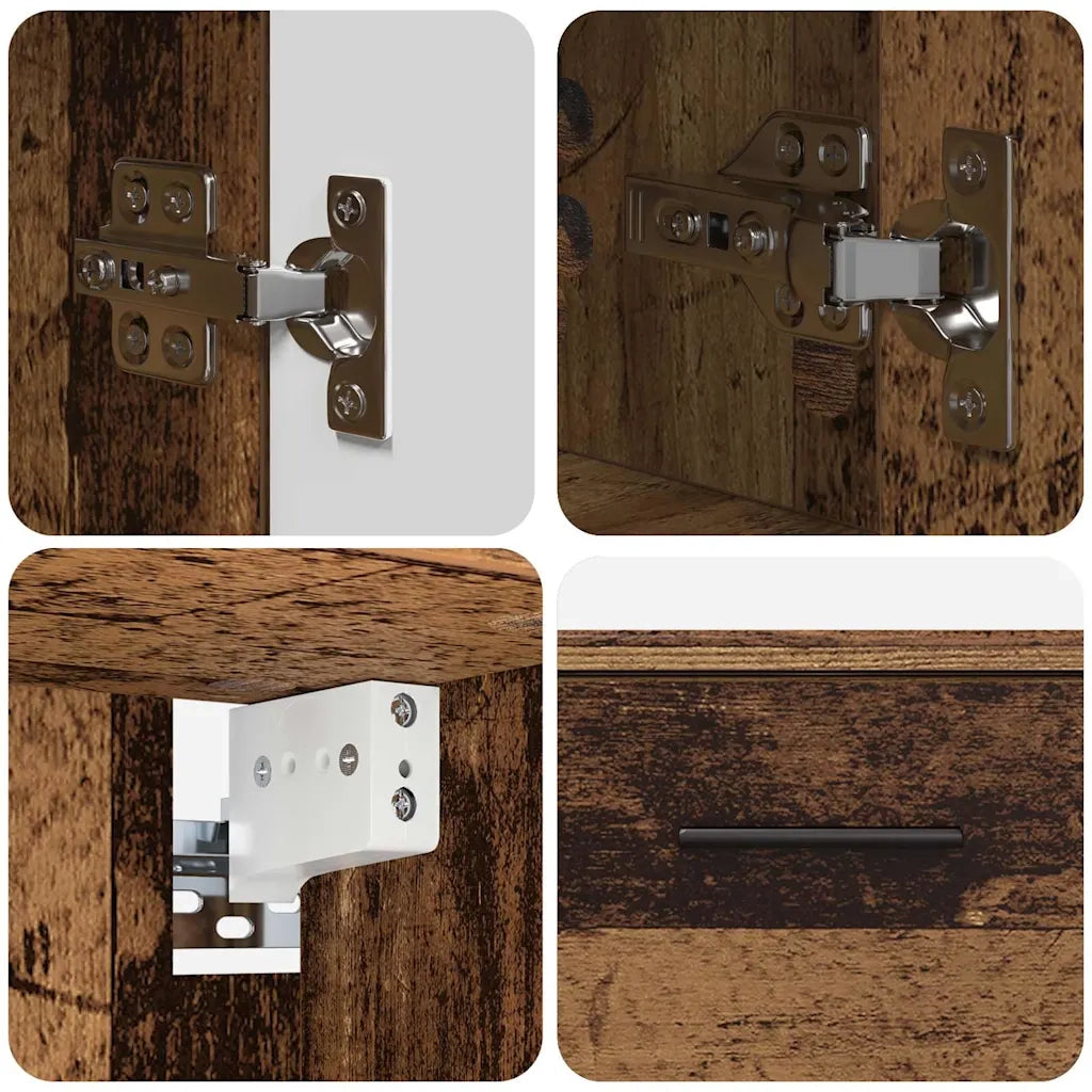Set di mobili per il bagno con cassetto 2 pcs Legno vecchio 3393021