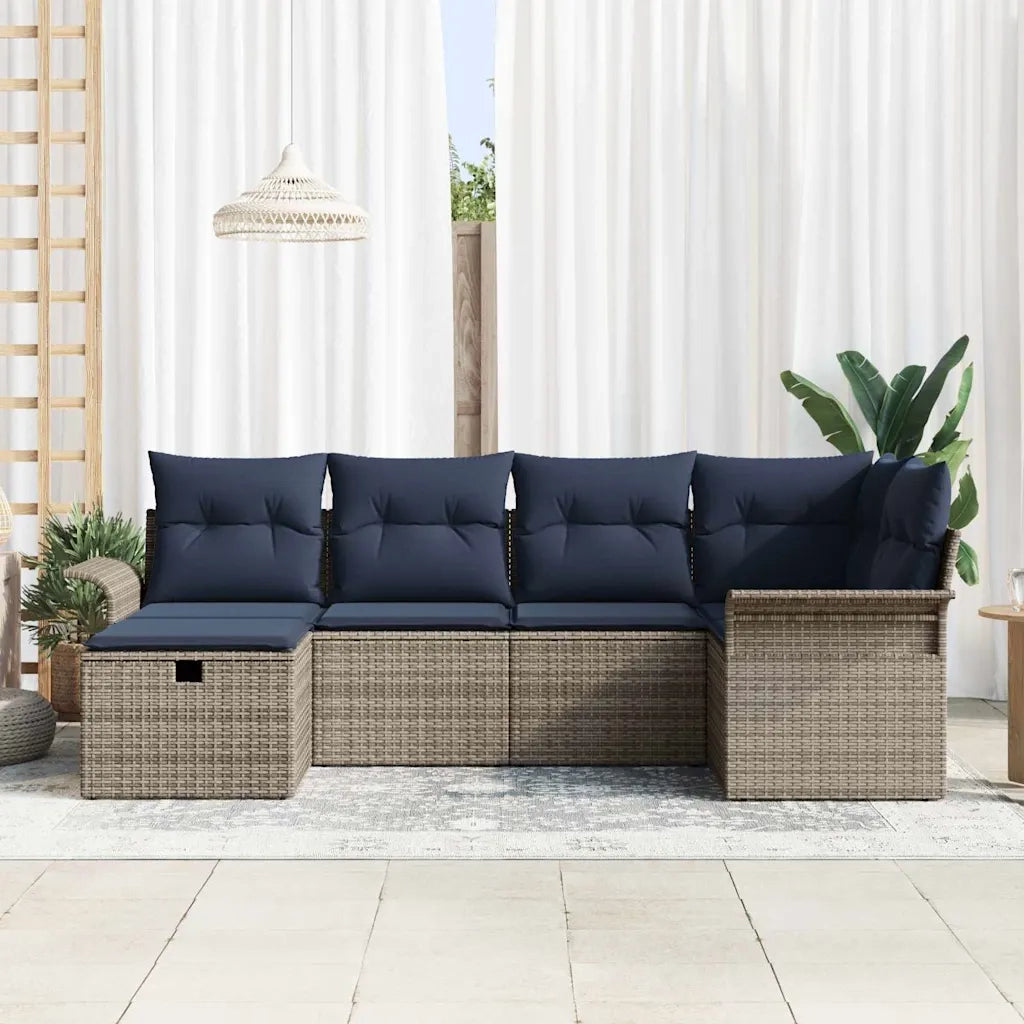Set Divano da Giardino con cuscino 6 pcs Poly Rattan 3360216