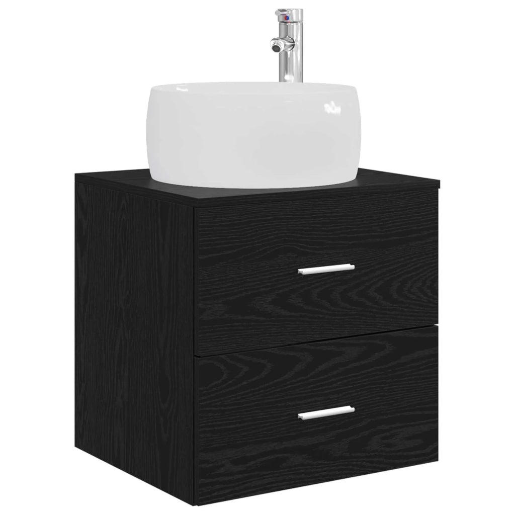 Set di mobili per il bagno 5 pz Rovere Nero 3407008