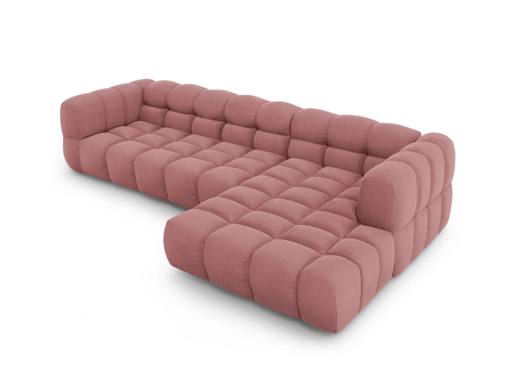 Cosmopolitan Design - Divano angolare modulare destro "Sky" 4 posti in velluto salmone 