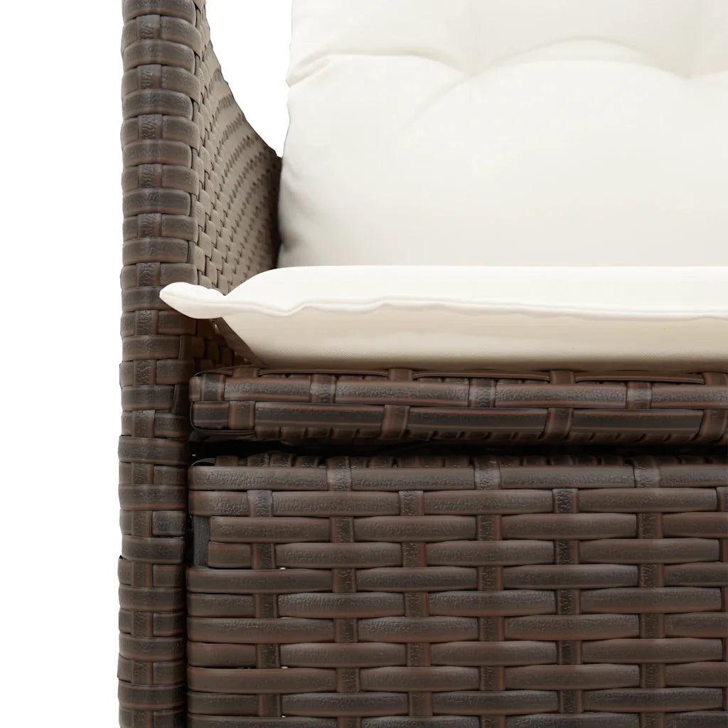 Set da Pranzo da Giardino 9pz con Cuscini Marrone in Polyrattan 3276777