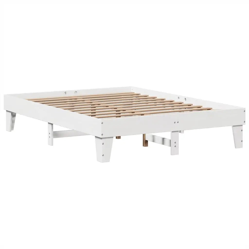 Letto senza Materasso Bianco 140x200 cm Legno Massello di Pino