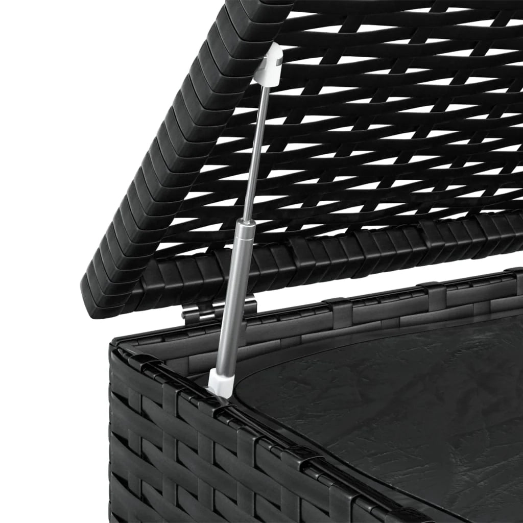 Contenitore da giardino in resina di vimini/cuscino 100 x 97,5 x 104 cm nero 02_0013159