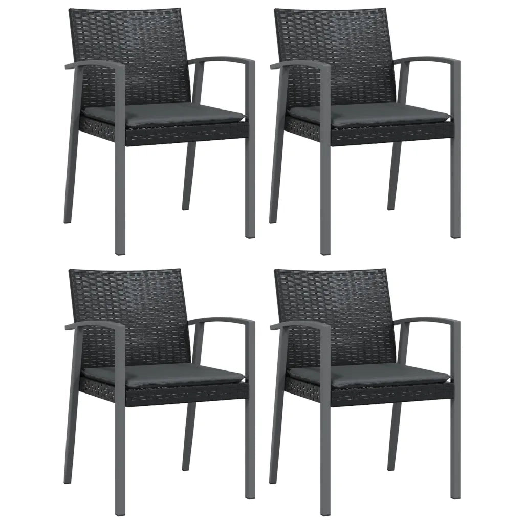 Set Pranzo da Giardino 5pz con Cuscini in Polyrattan e Acciaio 3186979