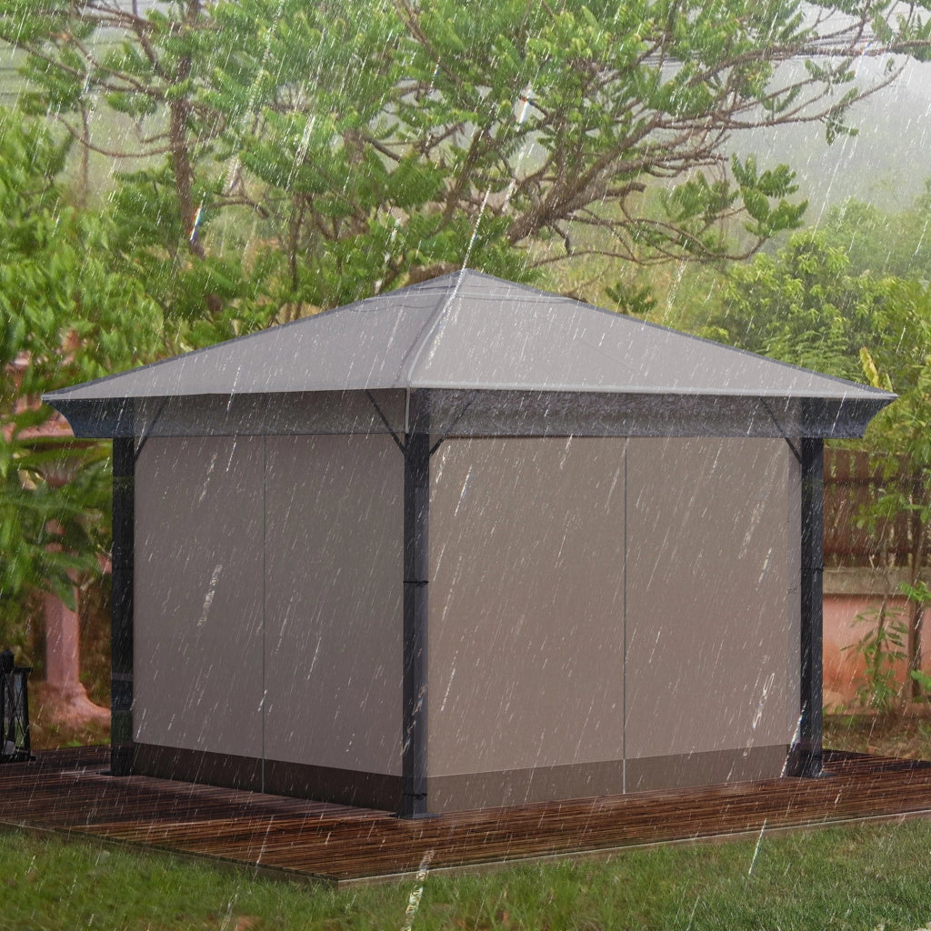 Copertura per gazebo da giardino ¨C Xylo ¨C impermeabile antivento 300x300x80 cm grigio