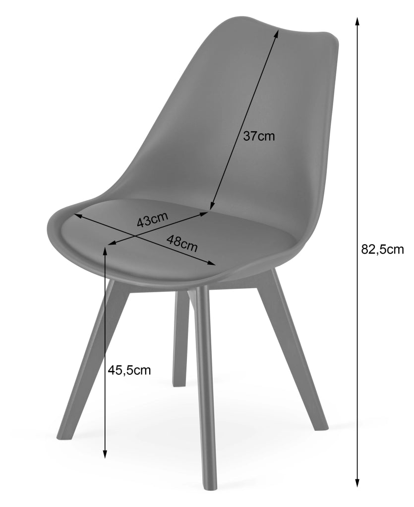 Sedia VALORA RIXK - Beige scuro con gambe nere x1