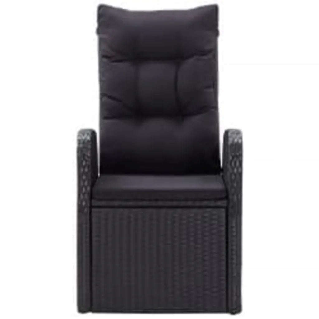 Set da Pranzo da Giardino 7 pz con Cuscini Nero 3099482