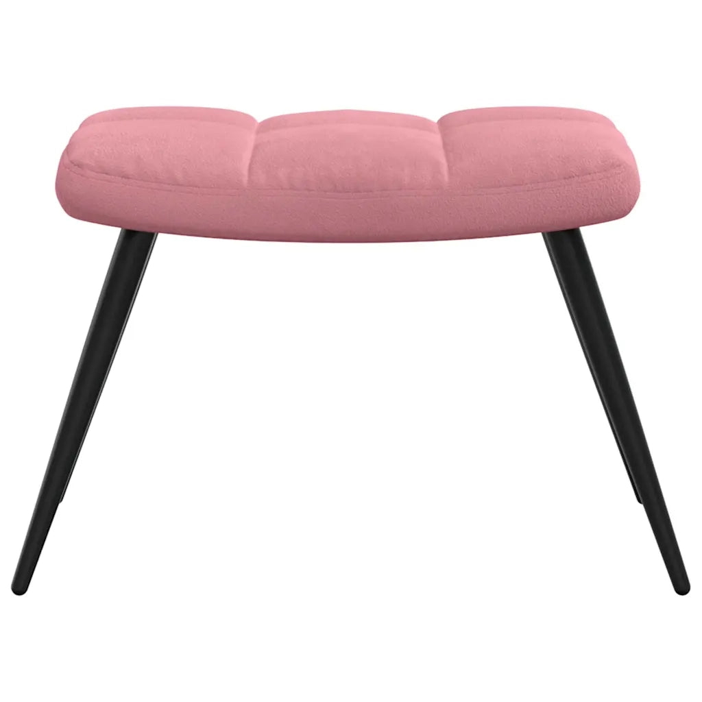 Poltrona Relax | Sedia Relax con Poggiapiedi Rosa in Velluto