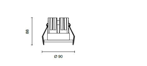 DUEL FARETTO DA INCASSO LED BIANCO 15W 1275LM 4000K IP20 D.9CM
