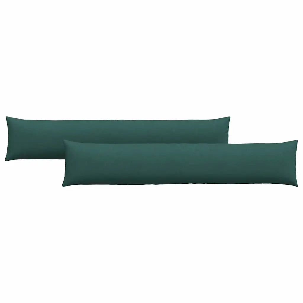 Cuscini da Divano 2 pz | Cuscini per sedie Verde Scuro 200 x 40 cm Tessuto