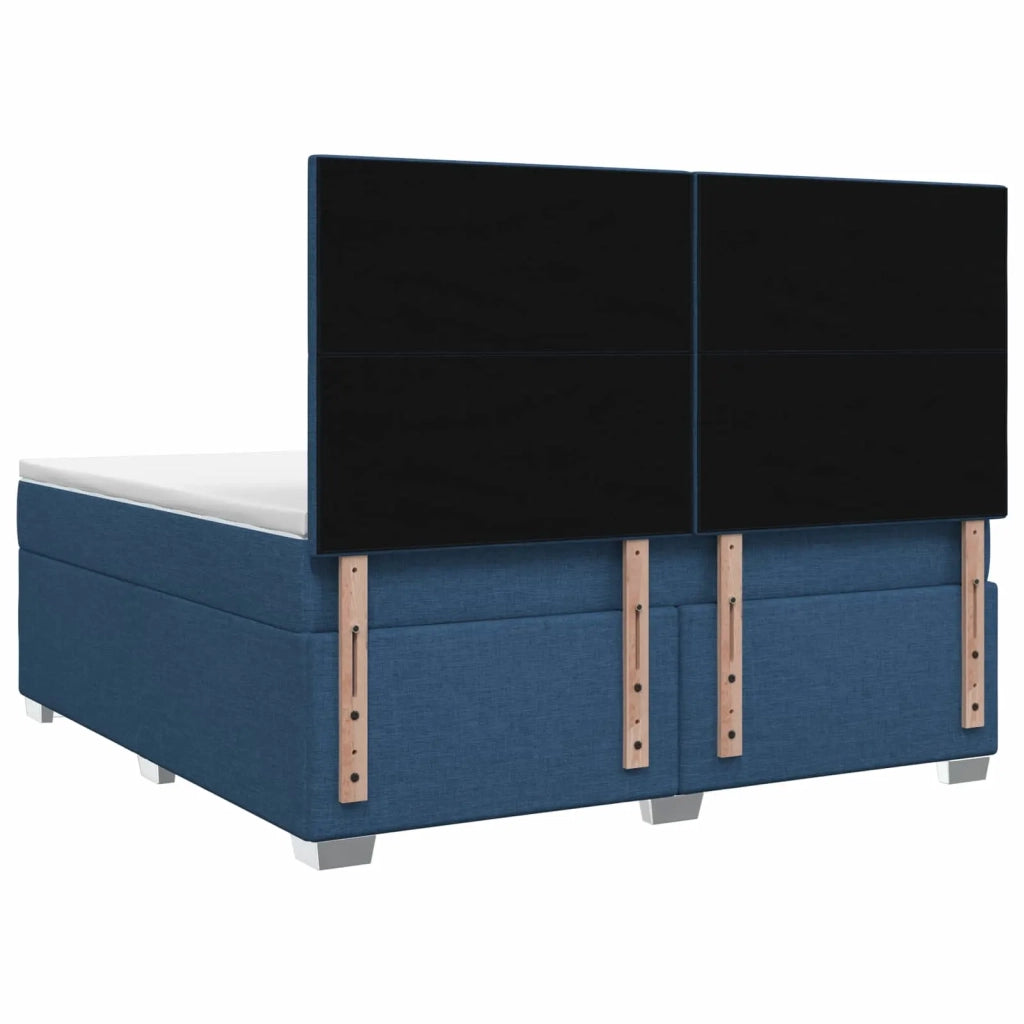 Letto box spring con materasso Blu 160 x 200 cm Tessuto 3453450