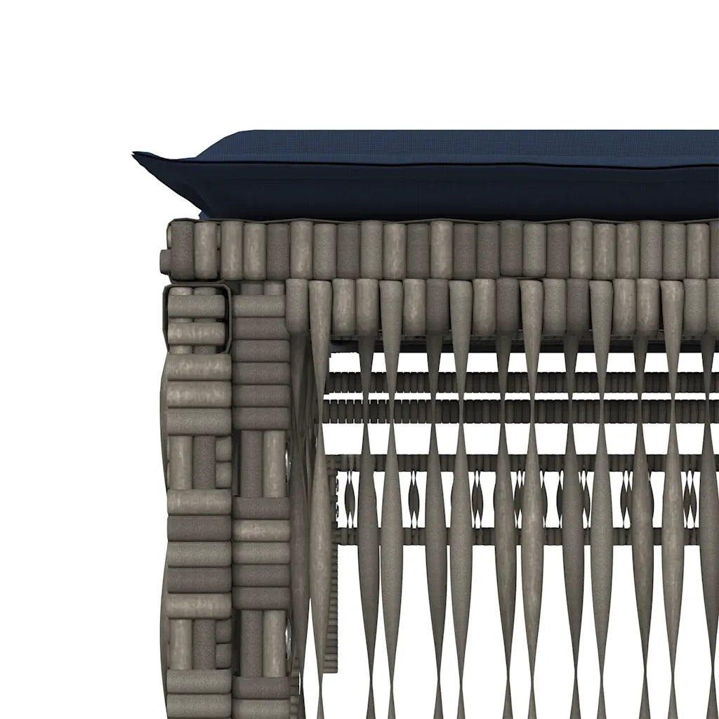 Lettino prendisole con Cuscino in Polyrattan Grigio 4002743