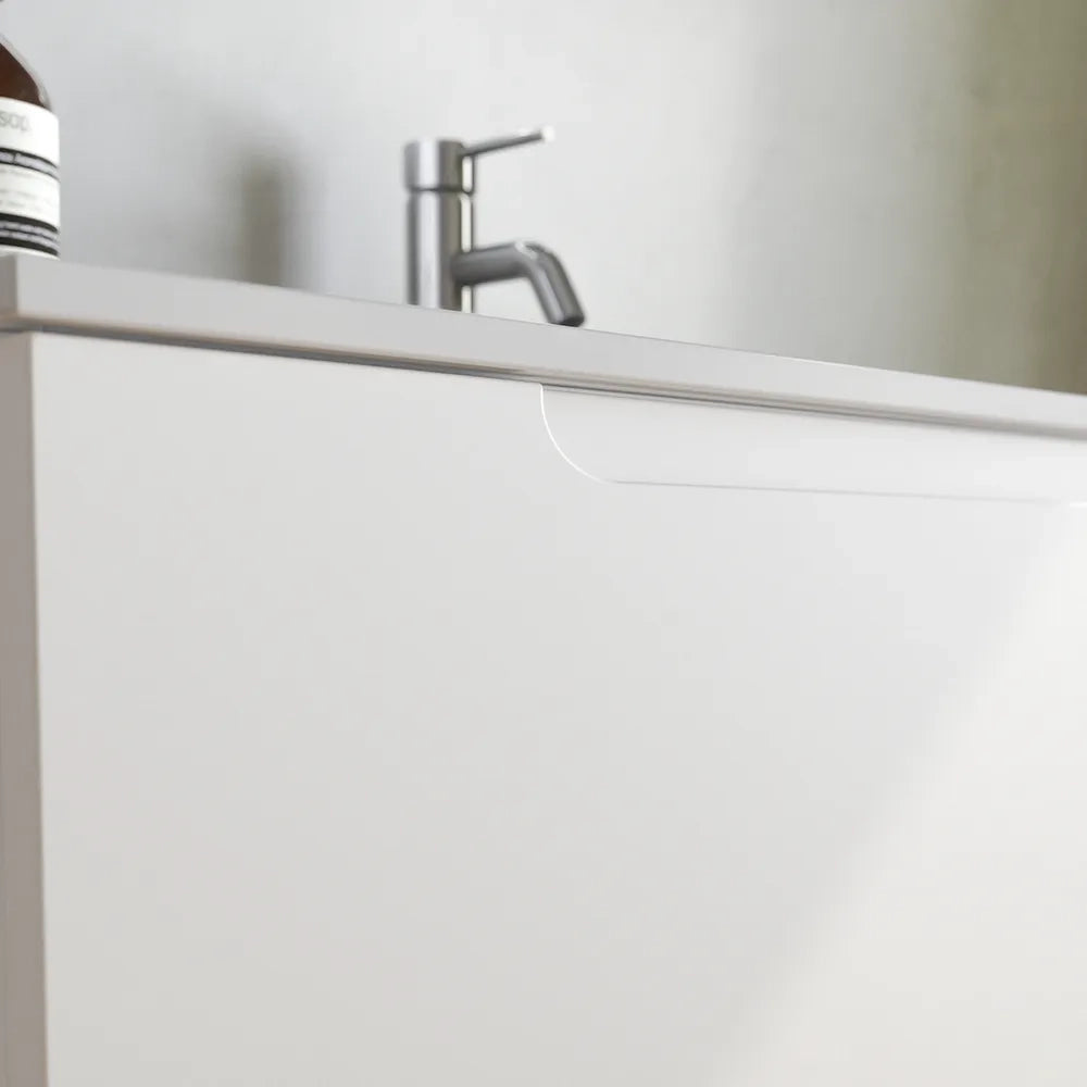 Mobile bagno sospeso 80cm un cassetto bianco opaco con lavabo | Ardenne