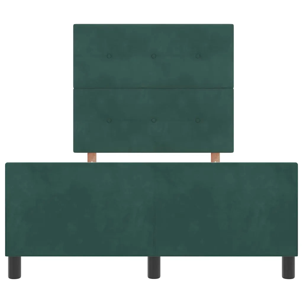 Letto a molle con testiera Verde Scuro 120 x 200 cm Velluto