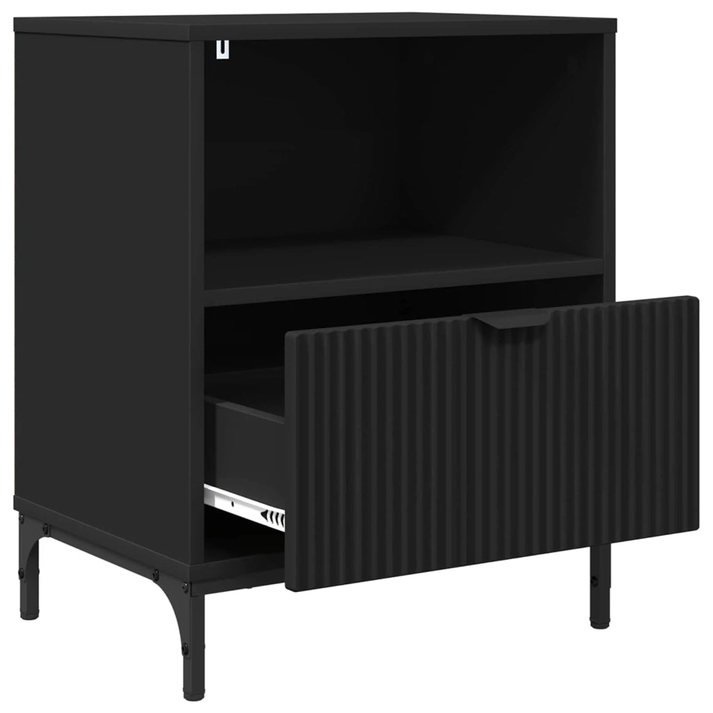 Armadio da Notte 2 pcs Nero 49 x 36 x 61 cm Legno multistrato 883477