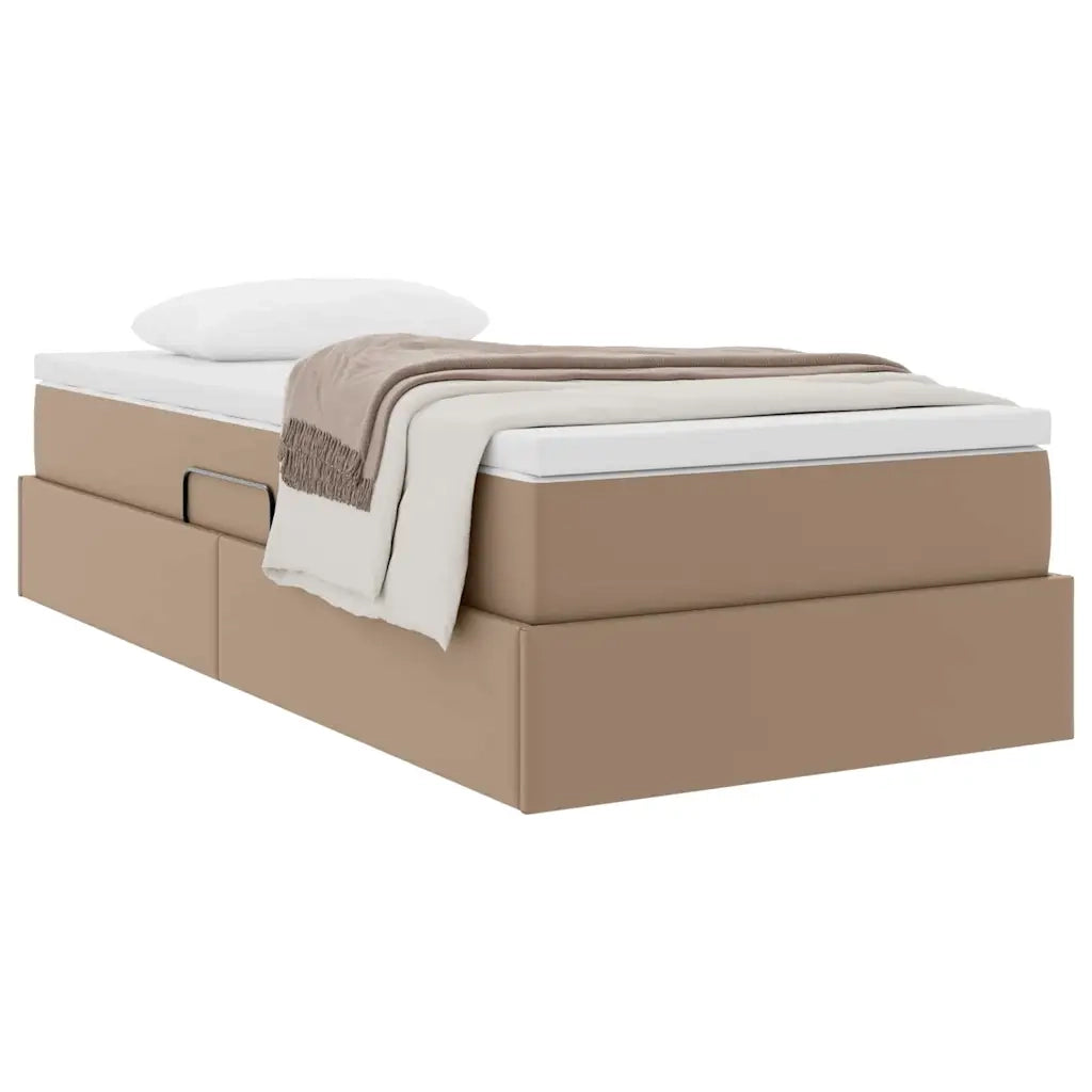 Letto con contenitore e materasso Cappuccino 100 x 200 cm 3370153
