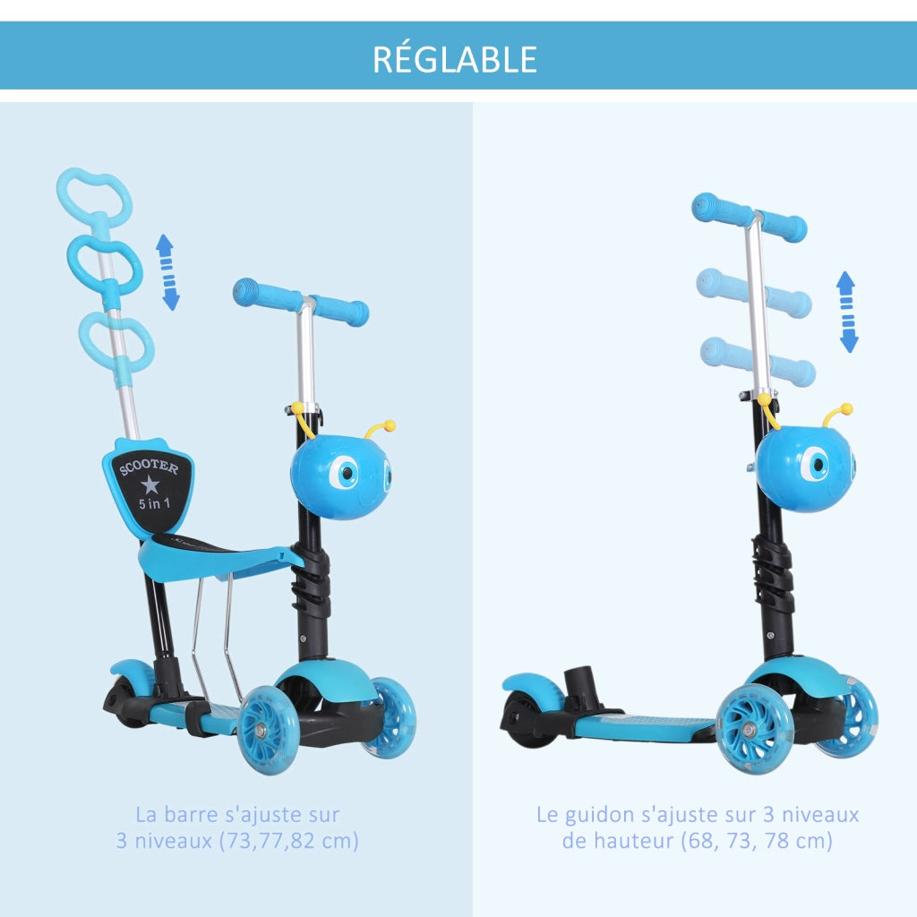 Trottinette Bambini 5 in 1 ¨C zephmum ¨C Blu