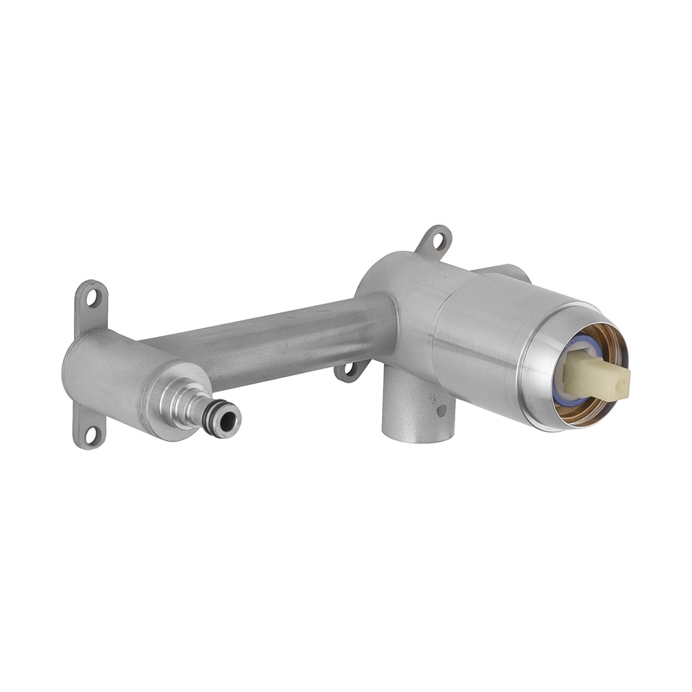 Set miscelatori lavabo a muro e bidet satinato senza leva Gemini