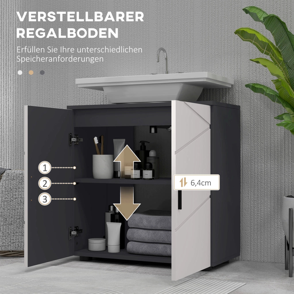 Mobiletto Bagno Sottolavabo ¨C Minimal ¨C Legno Grigio 60x30x