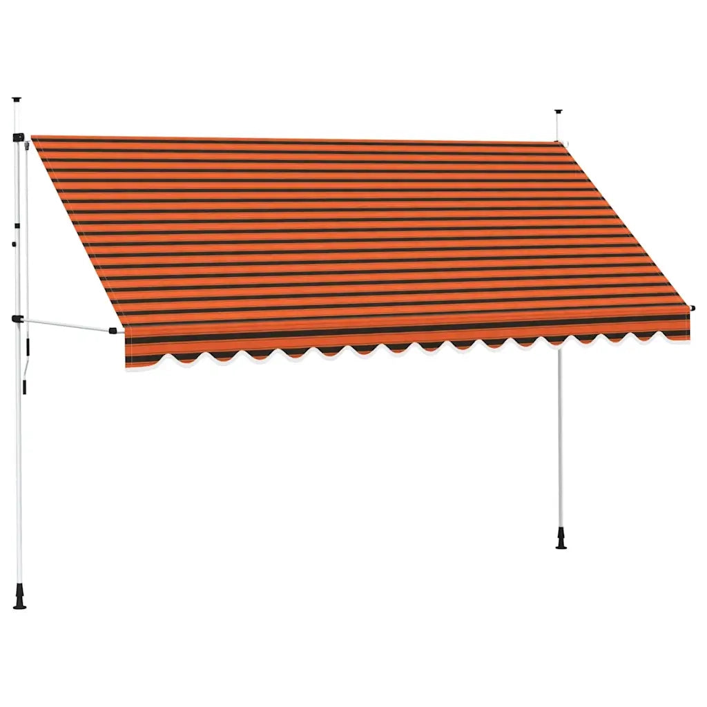 Tenda da Sole Retrattile Manuale 400 cm Arancione e Marrone 145840