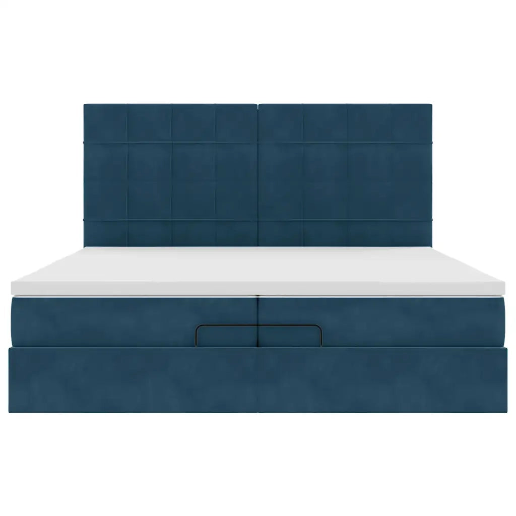 Struttura Letto Pouf con Materassi 200x200 cm Velluto 3313497