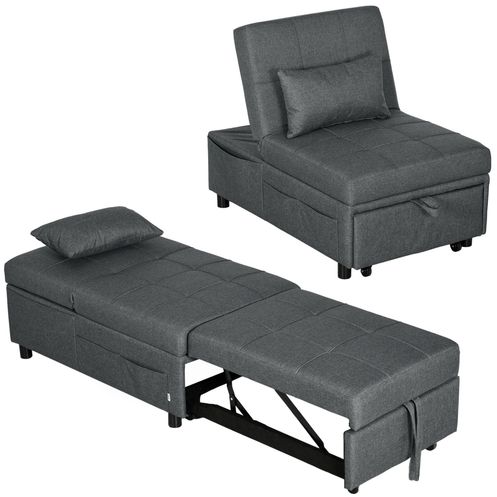 Divano letto imbottito ¨C Zephmum ¨C Grigio
