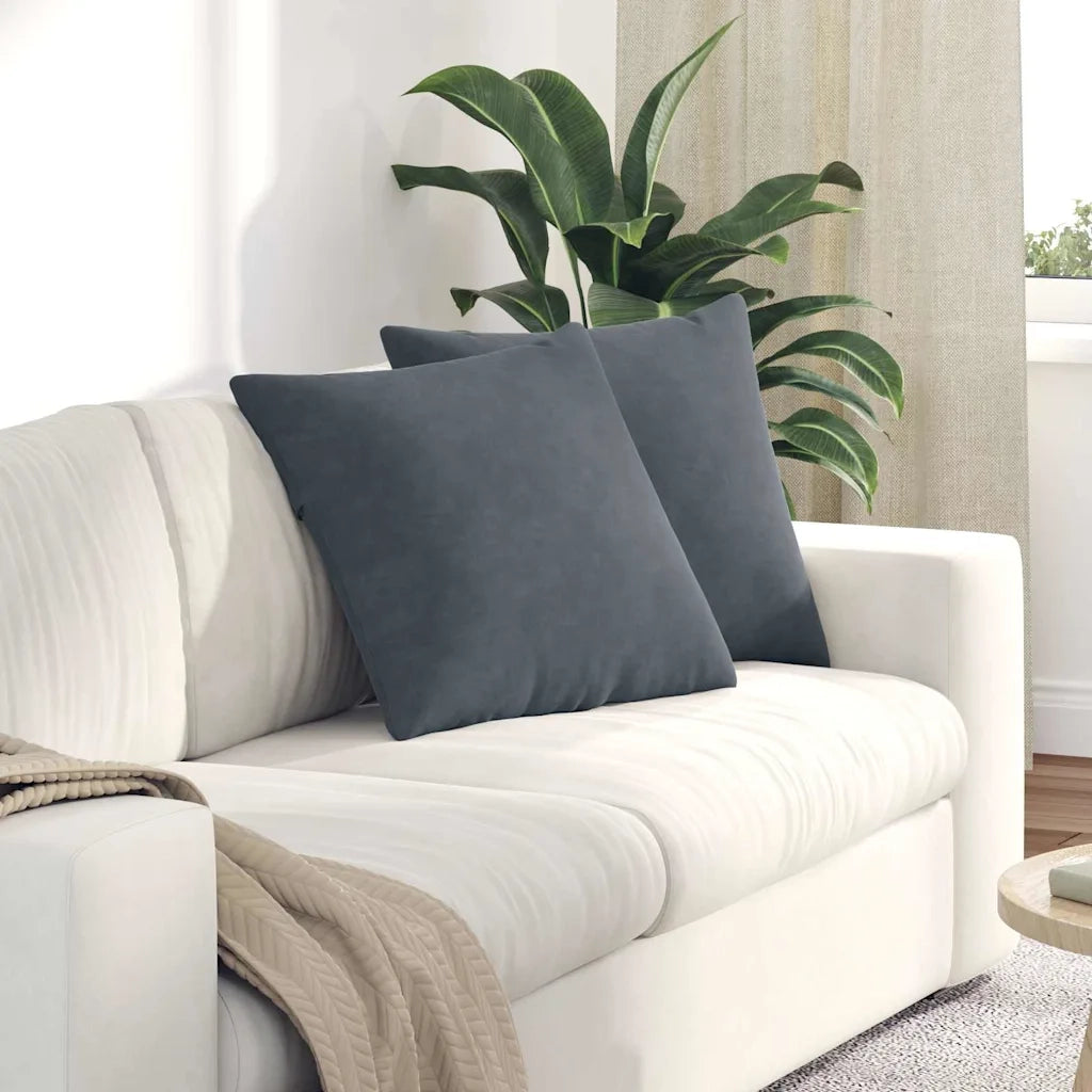 Cuscini da Divano 2 pz-Set di 2 Cuscini per Sofa Grigio scuro 50 x 50 cm 132783