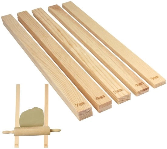 Set di guide per ceramica 10 pezzi 5 spessori - Guide in legno - Guide in gesso - Per creazioni DIY - Per una distribuzione uniforme - Set di guide per ceramica

Specifica tecnica: 10 pezzi
Modello: 5 spessori
Dimensioni: 5 spessori