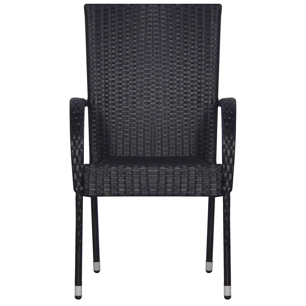 Set Mobili da Pranzo per Giardino 7 pz Nero 3067878