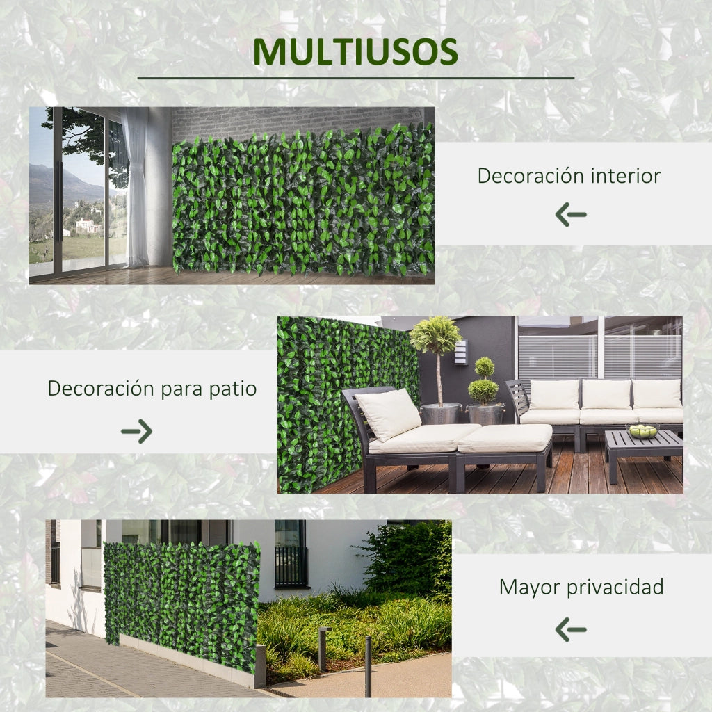 Schermo Privacy Artificiale 3x1 m ¨C Zephmum ¨C Verde PE per Balcone Giardino